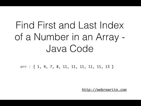 Find First and Last index of a Number in an Array - Java Code
