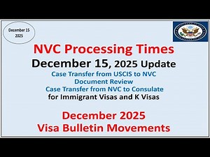NVC Processing Times As of December 15, 2025 | December 2025 Visa Bulletin Movements
