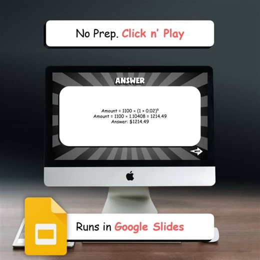 Compound Interest Word Problems BUMP Math Game | No Prep Grade 7 Review