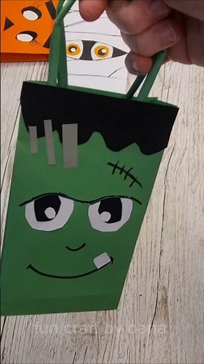 Paper Bag Zombie Craft #craft #diy #halloween #funcraftbyoana #zombie