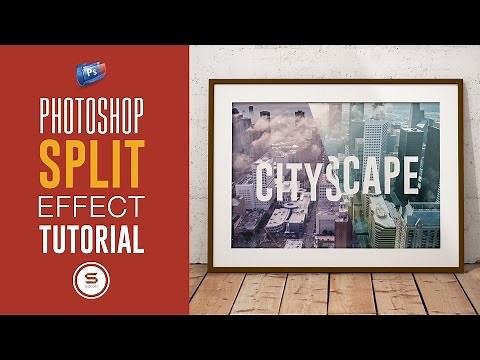 CITYSCAPE GRAPHIC DESIGN - Split Text Effect Photoshop Tutorial