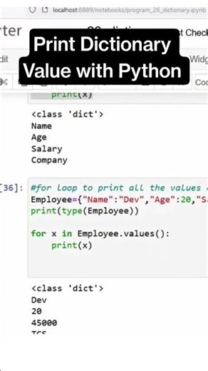 Python For Loop Dictionary Example for Beginners #python #ai