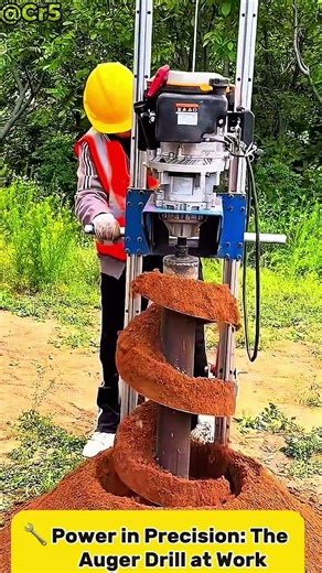 🔧 Power in Precision: The Auger Drill at Work #machine #satisfying #unique #technology #shorts