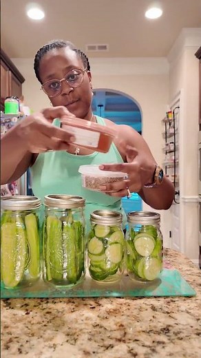 First time making pickles with my home grown cucumbers! #gardening