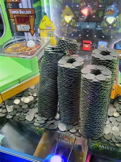 #onthisday Years worth of coin tower chaos!!! #arcade #arcadegames #win