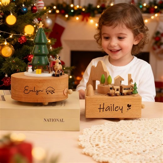 Custom Wooden Music Box for Kids,baby Christmas Gift,baby Shower,kids Birthday Gift,music Box With Name,musical Carousel,holiday Gift - Etsy