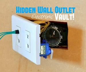 Hidden Wall Outlet Safe (w/Arduino Lock)