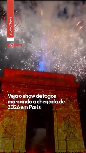 🎆Show de luzes em Paris - Fogos de artifício explodem no Arco do Triunfo durante as comemorações de Ano Novo na Champs-Élysées, em Paris, na França. Acompanhe a chegada de 2026 pelo mundo no #g1. #Paris #fogos #anonovo | g1 - O Portal de Notícias da globo