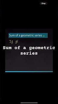 Do you know how to find sum of a geometric series? Here is the example to find sum of a series