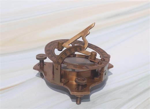 Antique Brass Sundial Compass, Vintage Nautical Pocket Maritime Decor - Etsy