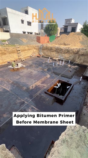 Applying Bitumen Primer Before Membrane Sheet | 14 Marla Project, Ghaznavi Block, Bahria Town Lahore Quality and precision lead every step of construction at Highland Properties & Constructions. Our team has completed the bitumen primer application phase before membrane sheet installation ensuring strong waterproofing and long-lasting protection for the 14 Marla project in Ghaznavi Block, Bahria Town Lahore. Every layer we apply adds strength, durability, and trust to our work. 📞 Contact Us: 92