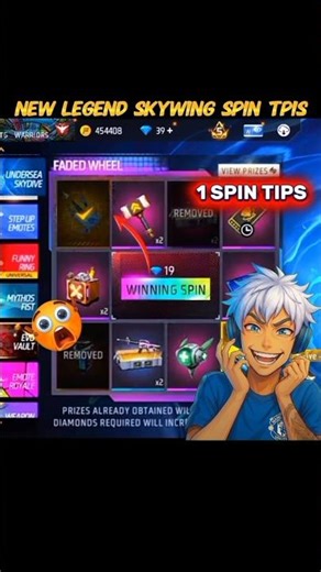 ​1 SPIN TRICK 💥 new skywing free fire 🤩| New Faded Wheel Event | free fire new Event #FFNewEvent​