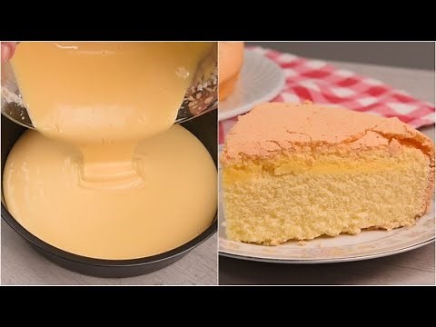 3 ingredients sponge cake: fluffy, easy to make and without flour!