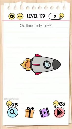 Brain Test Level 179 Ok, time to lift off