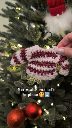 6.8K views · 3 comments | ❤️Cutest handmade ornament ever! This mini crochet sweater ornament is a FREE pattern on my blog! ✨Comment SWEATER and I'll send the free pattern link (+6 others) straight to your DMs  #crochetforbeginners #crochetersofinstagram #freepattern #freecrochetpattern #makersofinstgram #christmasdecor #christmasornament #christmascrafts #diy #crochetsweater | OTH Crochet Nook | Facebook
