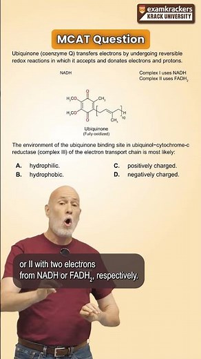 Ubiquinone Binding Site - 1 Minute MCAT Question
