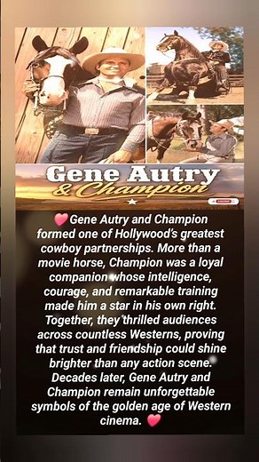 Gene Autry & Champion: Hollywood’s Greatest Cowboy and Horse Partnership 🐴🤠 #shorts #viral #story