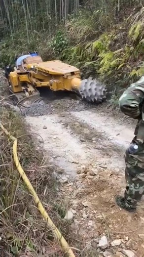 Crushing Rock for a Gravel Road Base.