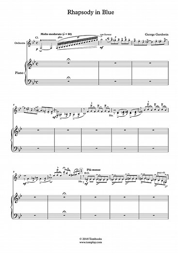 Rhapsody in Blue - Original Version (Advanced Level) (Gershwin) - Piano Sheet Music