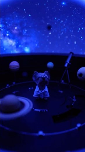 My dog ​​got a mini planetarium 💫🐶