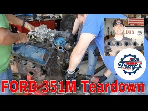 Ep.29 1979 Ford F250 Restoration - BREAKING DOWN a Ford 351m to the block - #midnightmaroon