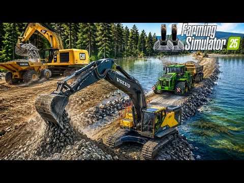 I Am Built a ROAD Through a LAKE… With INSANE Heavy Machinery! FS25 | Farming Simulator 25