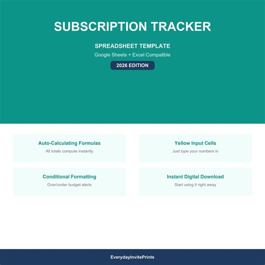 Subscription Tracker Spreadsheet Google Sheets Excel Monthly Expense Manager Cancel Unused Digital Download - Etsy
