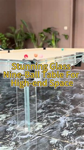 Glass 9-ball table，Billiard table designed for villas #billiardstable #pooltables