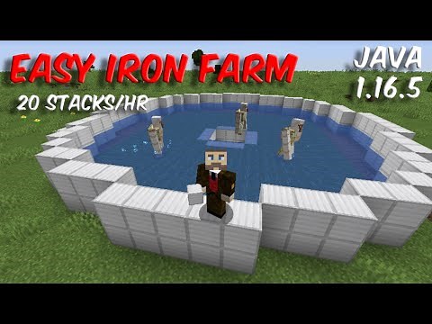 Easy Iron Farm | 20 Stacks an Hour | Minecraft Java 1.16.5 | Iron Farm 1.16.5 | 1.17