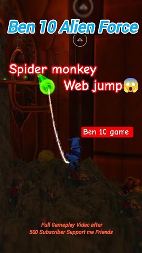 Spider monkey Web Jumping 😜 Ben 10 Alien Force Gameplay #gaming #just4funrk #shorts