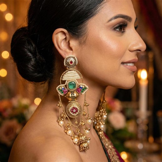 Festive Brass Ghungroo Earrings, Fusion Kashmiri Boho Jewelry - Etsy