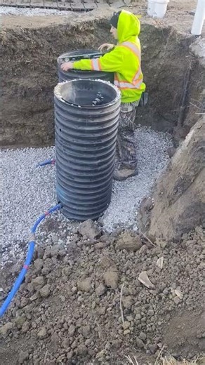 Water meter pits and storm and sewer pipe connections for new house#construction #pipe #piping