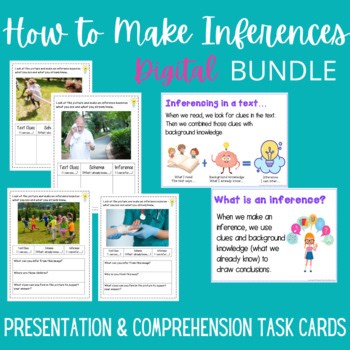 How to Make Inferences Bundle- Google Slides Presentation & Task Cards Reading