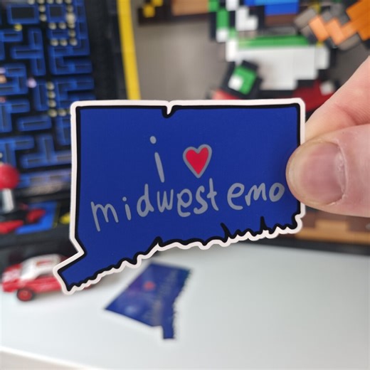 Connecticut State Outline Sticker - I Heart Midwest Emo - 3" Glossy Vinyl - Etsy
