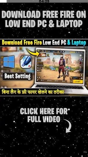 How To Download Free Fire On PC Or Laptop | Download Free Fire In Low End Laptop / PC Best Settings
