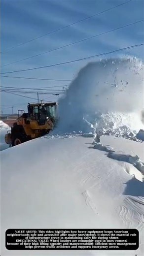 Massive Snow Removal in Action with a Wheel Loader