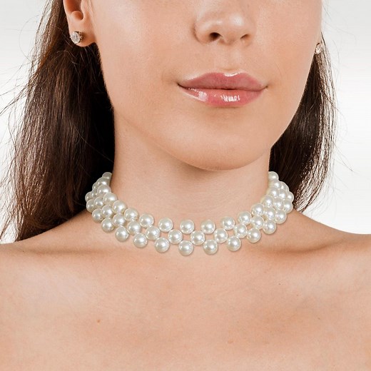 3 Strand Pearl Choker: Elegant Bridal Wedding Necklace - Etsy