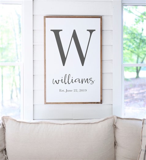 Custom Family Name Sign: Personalized Monogram Home Decor - Etsy