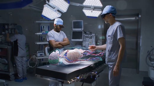 上帝视角 医生戴上Vision Pro，就能把CT、MRI变成立体3D图像，直接“浮”在眼前。手术定位精度提升到0.1毫米，误差减少60%，手术时间缩短25%