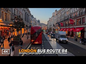 Golden Hour London Bus Ride 🌅 | From London’s Heart to the West | Route 94 from Piccadilly → Acton