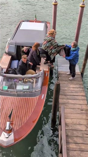Venice Group Arrives by boat at the Pesaro Palace