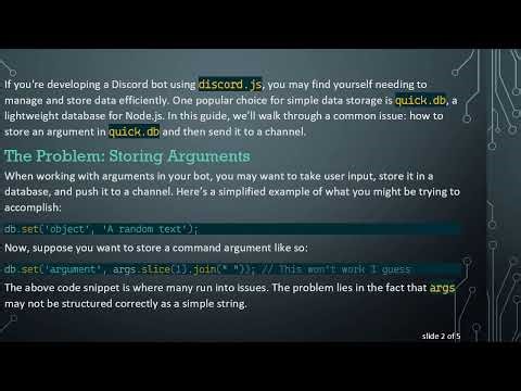 How to Store and Retrieve Arguments in Quick.db for Your Discord Bot
