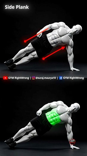 Stop Doing Side Plank Wrong! ❌ (Fix Your Form for Faster Gains) #gym #workout #fitness