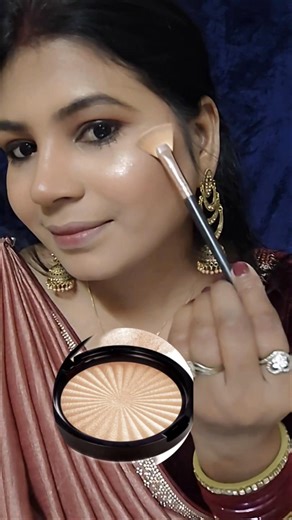 Swiss beauty powder highlighter| how to apply powder highlighter|#makeup #viral #beautytiips