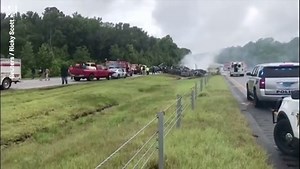Nine children among ten dead after 17 vehicle pile-up in Alabama