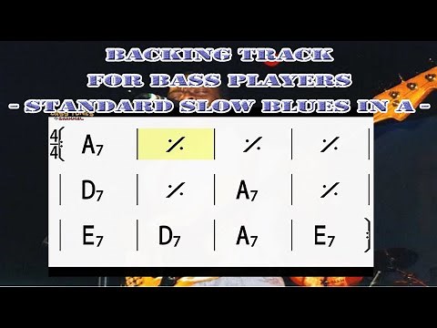 Slow Blues in A - Backing Track NO BASS (with Chords)