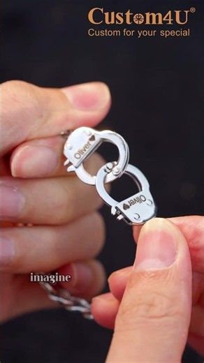 Trendy Custom Engraved Handcuff Bracelet For Couples