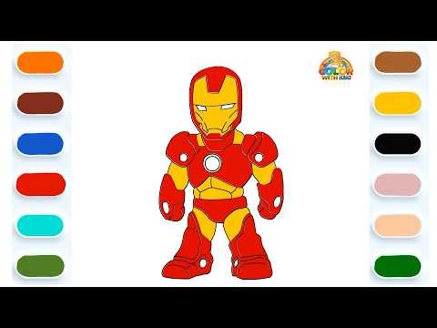 Learn to Draw Iron Man - Drawing and Coloring Tutorial for Kids