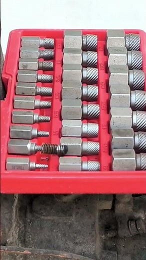 Multi-spline screw extractor set, used for removing broken, stripped, or damaged screws, studs