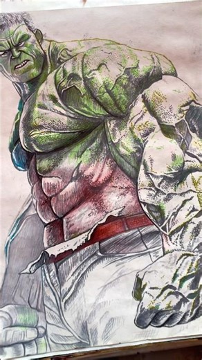 Hulk with pen marker Art 🖼️ #art #hulk #hulkshorts #sketch #sketching #pencil #pencilsketchings